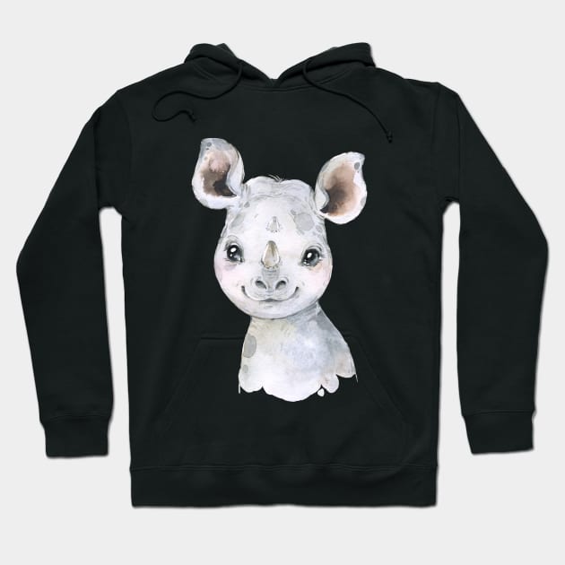 Cutest Baby Rhino Design! Hoodie by Krisb1371